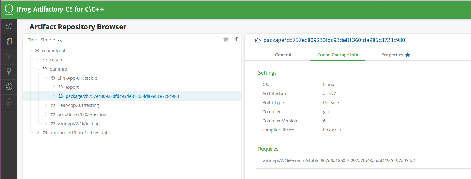 BlinkApp package for armv7 uploaded to Artifactory