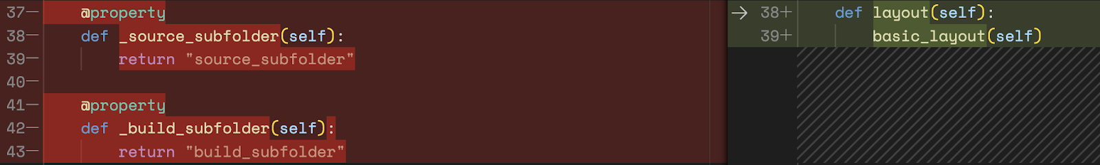 diff adding layout