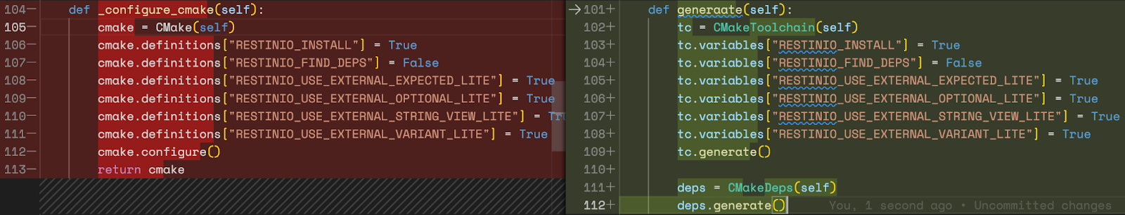 diff new generator vs old helper