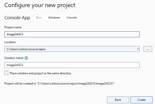 Configure new project